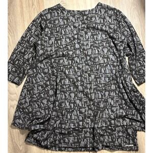 ITEMZ Chis Baumgartner Textured Lagenlook Asymmetrical Tunic Top Artsy Women's